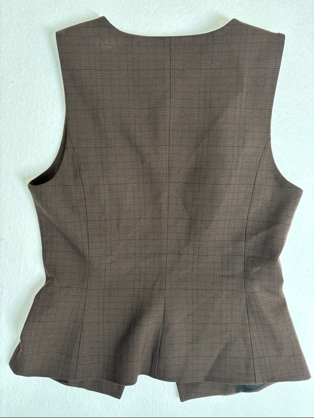 Aritzia Brown Plaid Tailored Sleeveless Vest - Picture 4 of 8